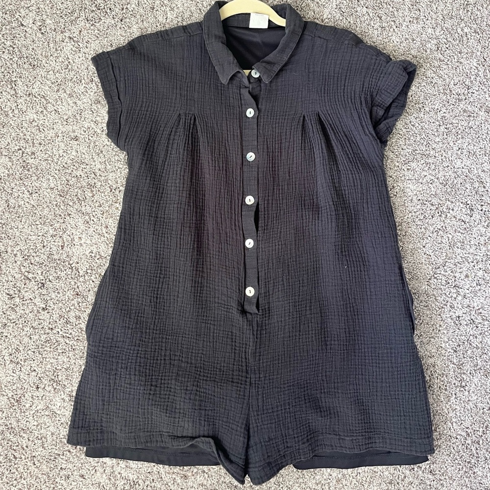 By Together Charcoal Button-Up romper
